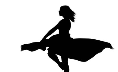 Aerobik jimnastik yapan kadın tüm vücudunu izole ediyor..