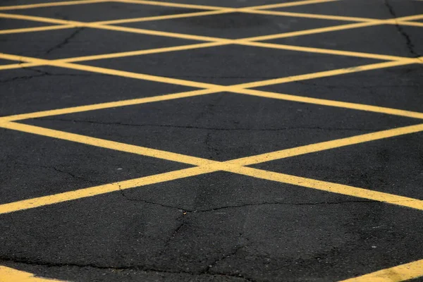 Ingen Parkering Gul Vägmarkering — Stockfoto