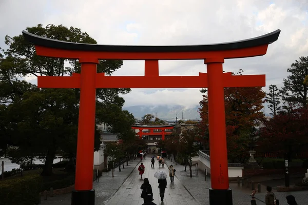 Der Rote Torii Gates Gehweg Fushimi Inari Taisha Schrein Der — Stockfoto