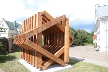 Avrupa 'nın katil Yahudileri için bir anıt. Kedainiai, Litvanya 1506 2017