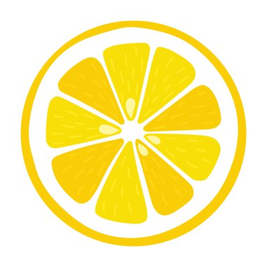 İzole edilmiş beyaz bir arka planda tohumlu limon dilimi. C vitamini. Vektör çizimi.