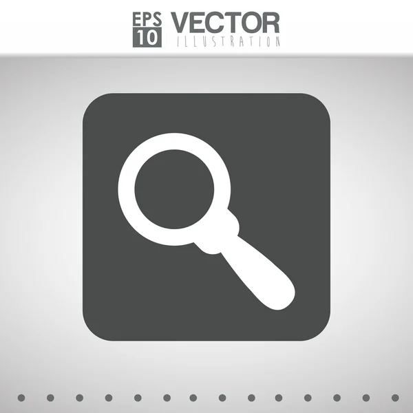 Memperbesar desain ikon kaca - Stok Vektor