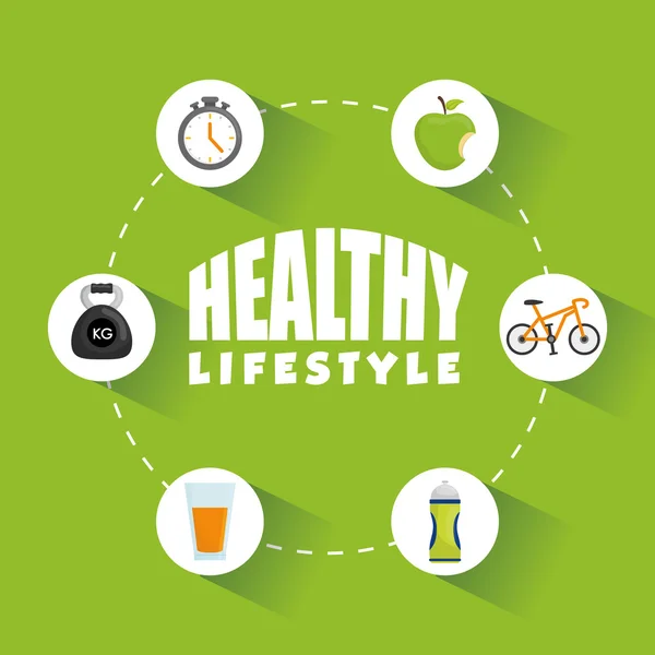 Design de estilo de vida saudável — Vetor de Stock