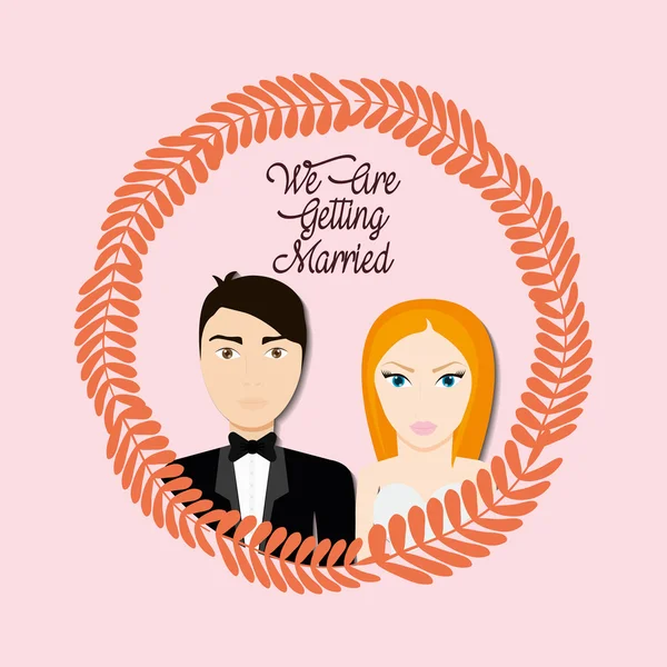 Diseño de boda feliz — Archivo Imágenes Vectoriales