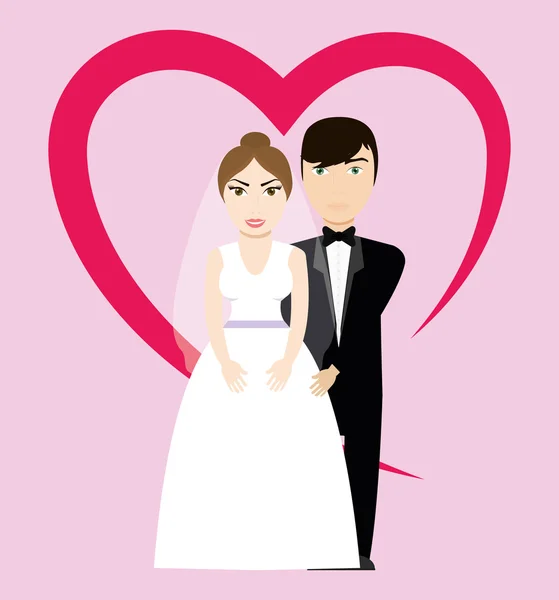 Conception de mariage heureux — Image vectorielle