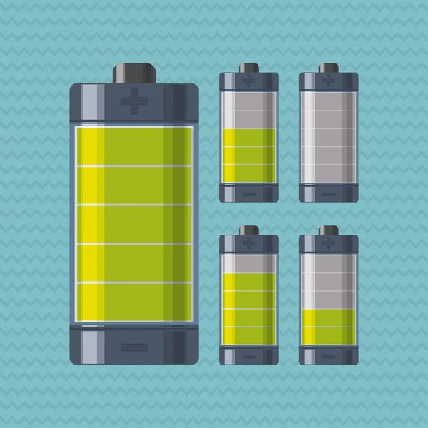 Design der Batterie-Symbole — Stockvektor