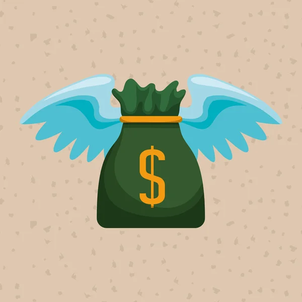 Money bag icon design — Stock Vector