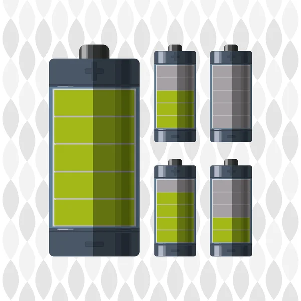 Design der Batterie-Symbole — Stockvektor