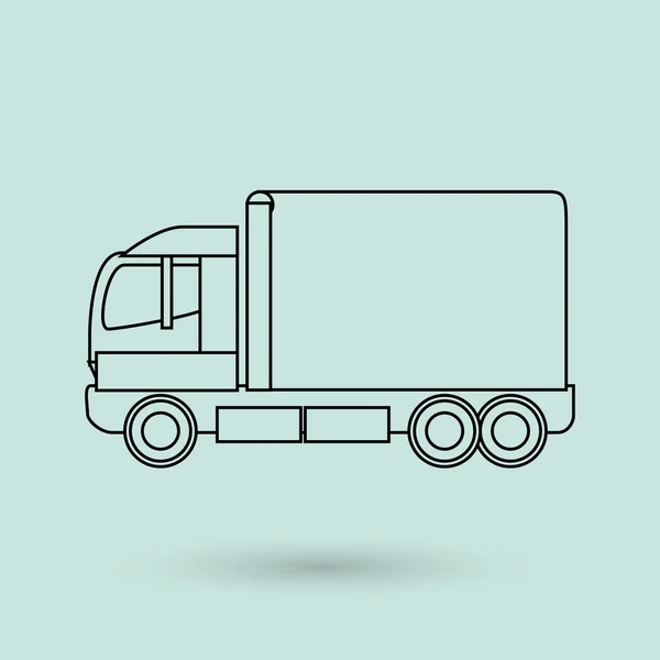 Concetto Trasporto Con Disegno Dell Icona Del Camion Illustrazione Vettoriale — Vettoriale Stock