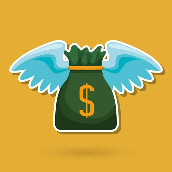 Dinero bolsa icono diseño — Vector de stock