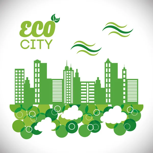 Eco stad design — Stockvector