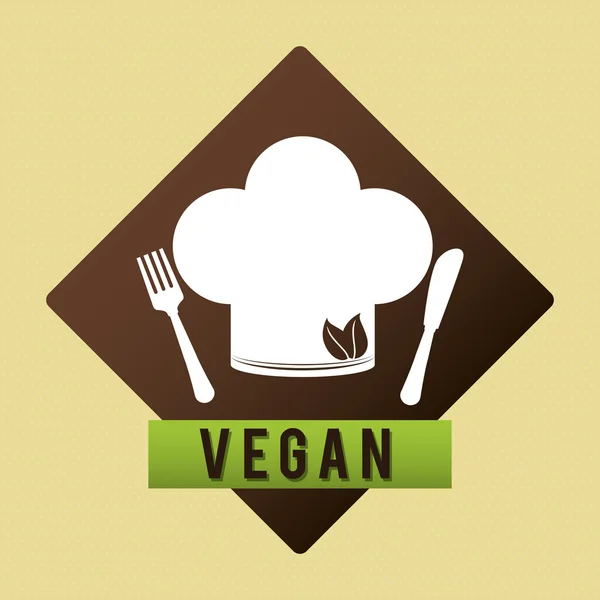 Diseño de icono vegano — Vector de stock