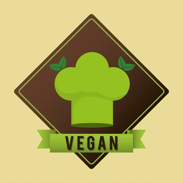 Diseño de icono vegano — Vector de stock