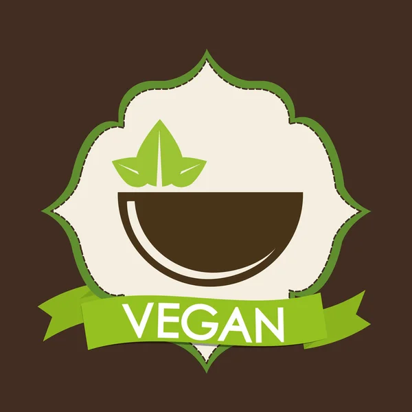 Diseño de icono vegano — Vector de stock