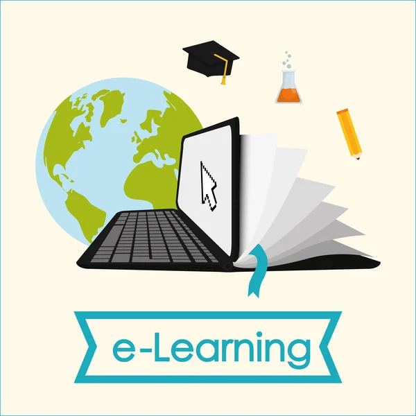 E-learning ikony designu — Stockový vektor