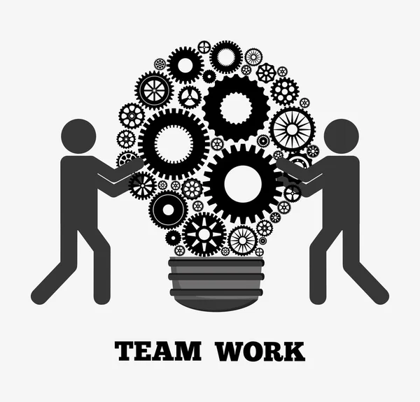 Teamwork und Getriebedesign — Stockvektor