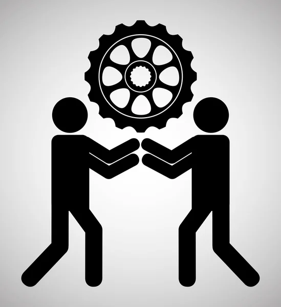 Teamwork and gears design — Stock Vector