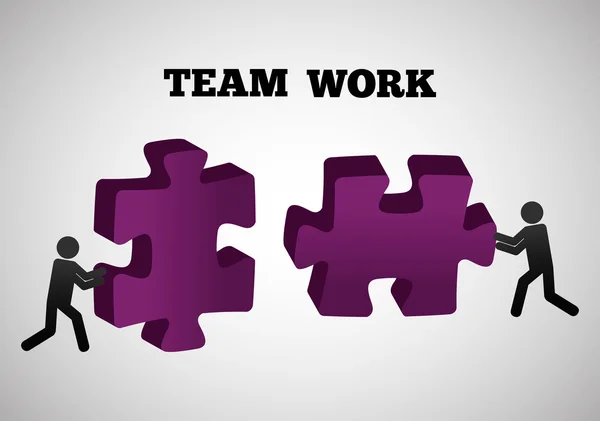 Teamwork en puzzel ontwerp — Stockvector
