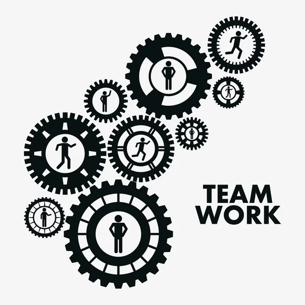 Teamwork und Getriebedesign — Stockvektor