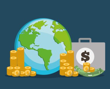 Para tasarrufu tasarımı, vektör çizim