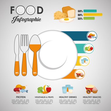 Infographics gıda tasarım, vektör çizim