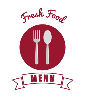 Menü ve çatal bıçak takımı tasarım, vektör çizim