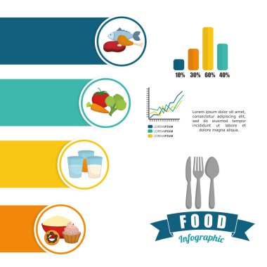 Infographics gıda tasarım, vektör çizim