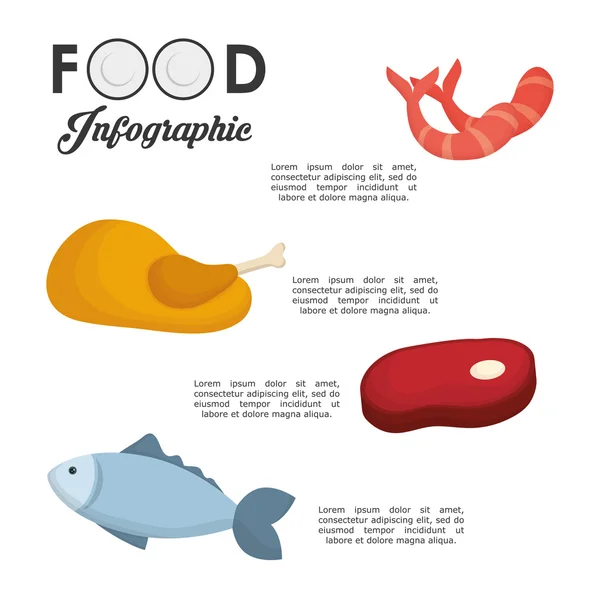 Infografiki żywności projektu, ilustracji wektorowych — Wektor stockowy