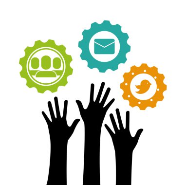 Sosyal medya simge tasarım, vektör çizim