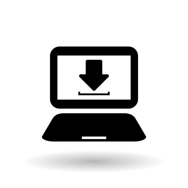 Sosyal medya ve laptop tasarım, vektör çizim