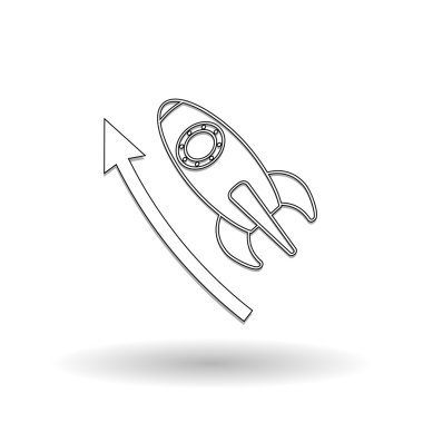 Roket simgesi tasarım, vektör çizim
