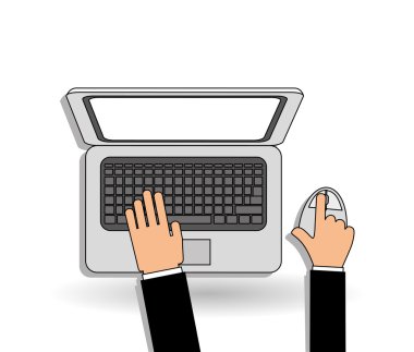 Dizüstü bilgisayar simgesi tasarım, vektör çizim