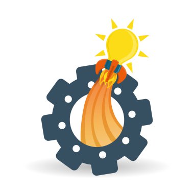 fikir ve ampul simgesi tasarım, vektör çizim