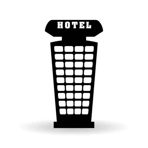 Hotelgebouw ontwerp, vectorillustratie — Stockvector