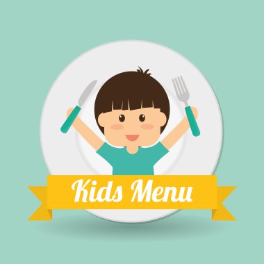 Menü çocuklar simgesi tasarım, vektör çizim vektör çizim