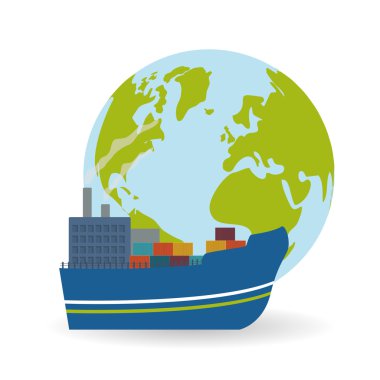 Teslimat ve planet tasarım, vektör çizim