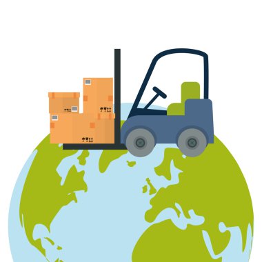 Teslimat ve planet tasarım, vektör çizim