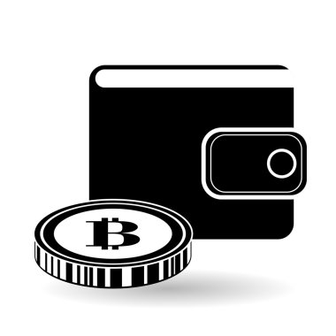 Bitcon simgesi tasarım, vektör çizim