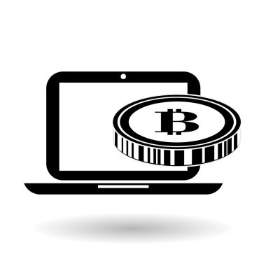 Bitcon simgesi tasarım, vektör çizim