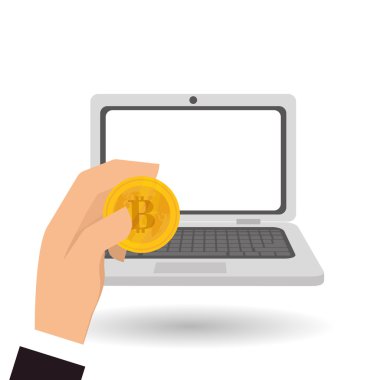 Bitcon simgesi tasarım, vektör çizim