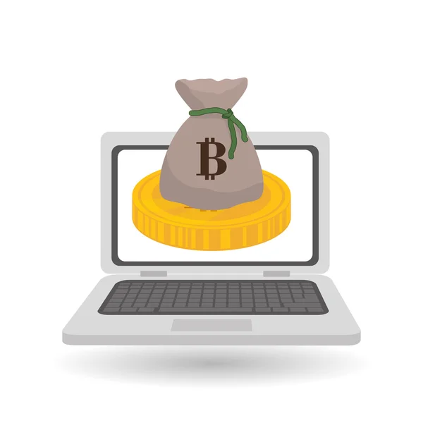 Desenho de ícone de Bitcon, ilustração vetorial —  Vetores de Stock