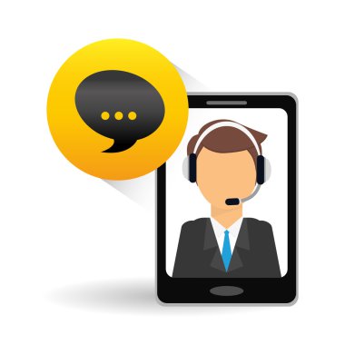 Teknik Servis ve Çağrı Merkezi simgesi tasarım, vektör çizim