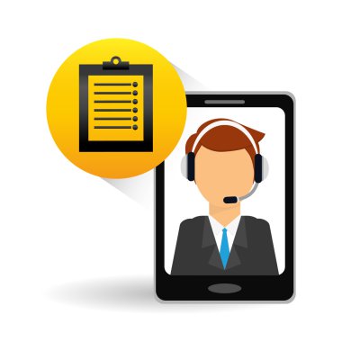 Teknik Servis ve Çağrı Merkezi simgesi tasarım, vektör çizim