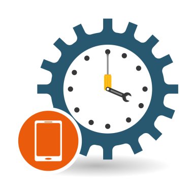 Teknik Servis ve Çağrı Merkezi simgesi tasarım, vektör çizim