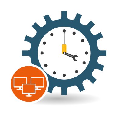 Teknik Servis ve Çağrı Merkezi simgesi tasarım, vektör çizim