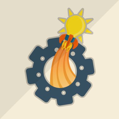 fikir ve ampul simgesi tasarım, vektör çizim