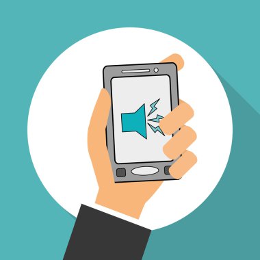 müzik ve akıllı telefon simgesi tasarım, vektör çizim