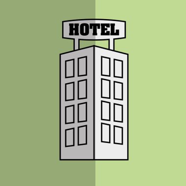 otel binası tasarımı, vektör çizim
