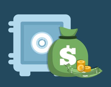 kasa simgesi tasarım, vektör çizim