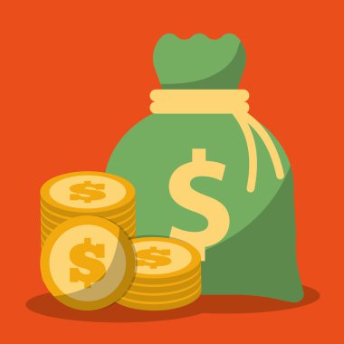 Para çanta tasarımı, vektör çizim